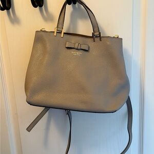 Kate Spade Taupe Satchel with Bow Accent
